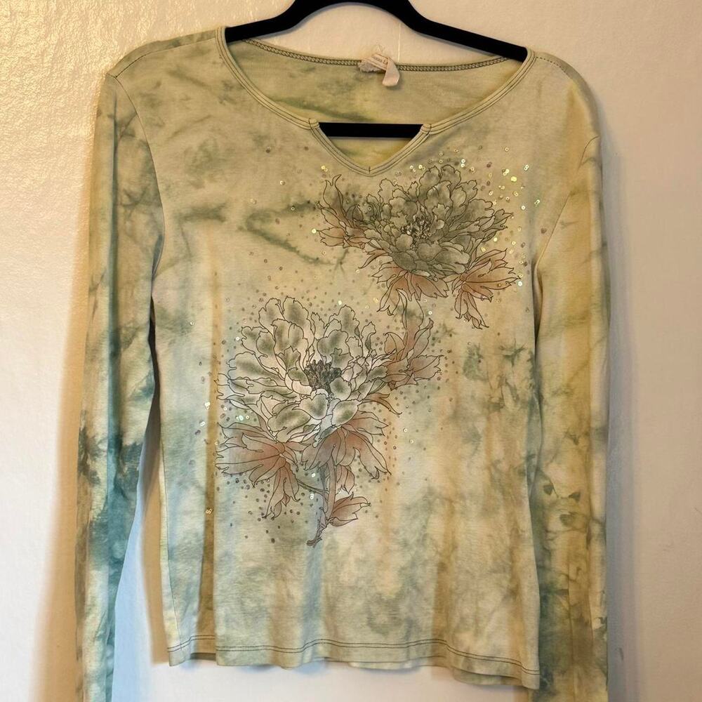 Y2k floral tie dye long